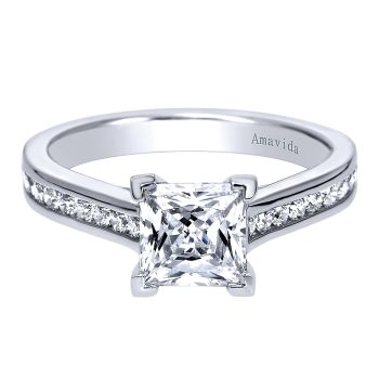 0.30 ct - Diamond Engagement Ring Set in 18k White Gold - Straight Setting /ER8083W83JJ-IGCD
