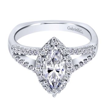 14K White Gold 0.41 ct Diamond Criss Cross Engagement Ring Setting ER7741W44JJ