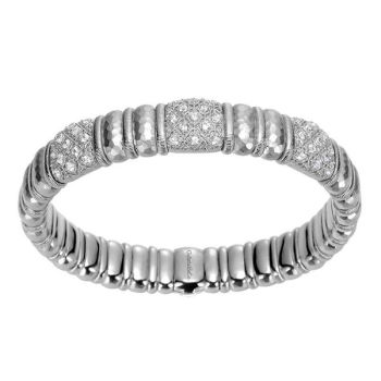 White Sapphire Bangle In Silver 925/Stainless Steel BG3176MXJWS