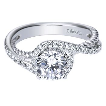0.25 ct Diamond Engagement Ring - Set in 14k White Gold Diamond Halo /ER5362W43JJ-IGCD