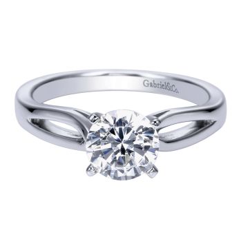 Gabriel & Co Platinum Solitaire engagement ring setting 