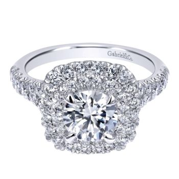 14K White Gold 0.83 ct Diamond Criss Cross Engagement Ring Setting ER10754W44JJ