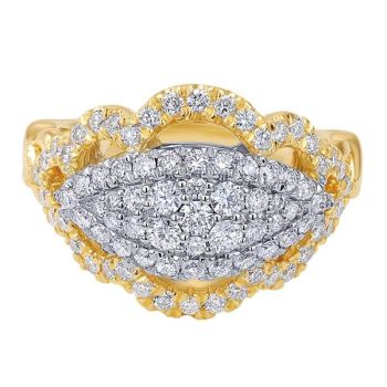 1.10 ct F-G SI Diamond Fashion Ladie's Ring In 18K Two Tone LR50284M84JJ