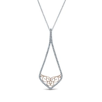 0.58 ct - Necklace
 14k White/pink Gold Diamond Fashion /NK4138T45JJ-IGCD