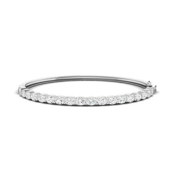2.75Ct 14Kt Gold East West Lab Grown Oval Diamond Bangle Bracelet | E-F Color VS Clarity