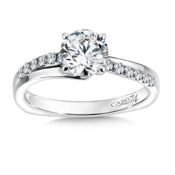 Classic Elegance Collection Diamond Criss Cross Engagement Ring in 14K White Gold with Platinum Head (0.2ct. tw.) /CR166W