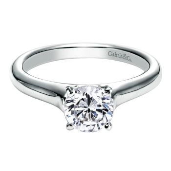 Classic Round Solitaire Mounting In 14K White Gold - ER6642W4JJJ