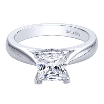0.04 ct - Diamond Solitaire Engagement Ring Set in 
 14k White Gold / ER9587W44JJ-IGCD
