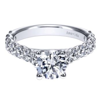 Gabriel & Co 18K White Gold 1.00 ct Diamond Straight Engagement Ring Setting ER11441R4W83JJ