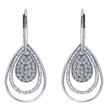 925 Silver White Sapphire Drop Earrings EG12545SVJWS