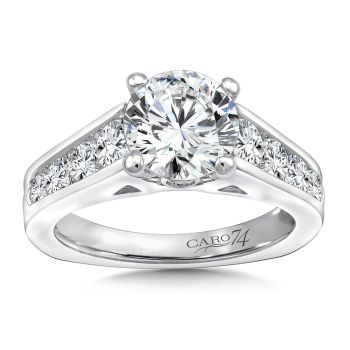 Engagement Ring With Side Stones in 14K White Gold with Platinum Head (1.04ct. tw.) /CR561W