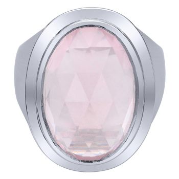 Pink Quartz Fashion Ladie's Ring In Silver 925 LR50236SVJPQ