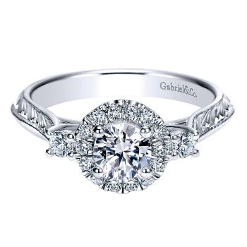 0.73 ct Pre-Set Engagement Ring
 14k White Gold Diamond Halo /ER98581W44JJ.CSD4-IGCD