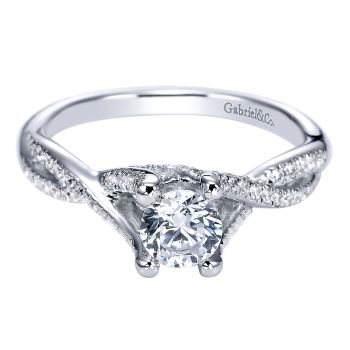 0.75 ct Pre-Set Engagement Ring-14k White Gold Diamond Criss Cross /ER94029W44JJ.CSD4-IGCD