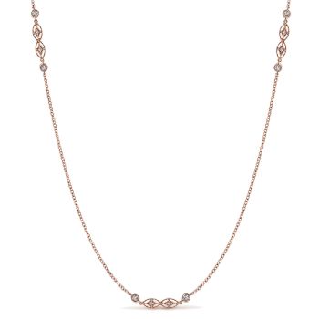 0.72 ct - Necklace
 14k Pink Gold Diamond Diamond By The Yard /NK5340K45JJ-IGCD