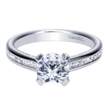 14K White Gold 0.30 ct Diamond Straight Engagement Ring Setting ER8956W44JJ