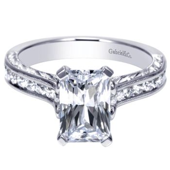 14K White Gold 0.40 ct Diamond Straight Engagement Ring