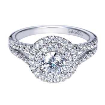 14K White Gold 0.75 ct Diamond Criss Cross Engagement Ring Setting ER8202W44JJ