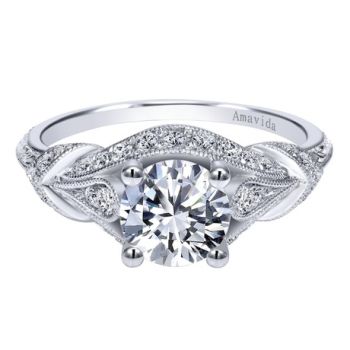 Gabriel & Co Platinum 0.36 ct Diamond Halo Engagement Ring Setting ER11687R4PT3JJ