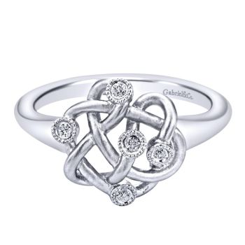 0.04 ct F-G SI Diamond Fashion Ladie's Ring In Silver 925 LR50490SV5JJ