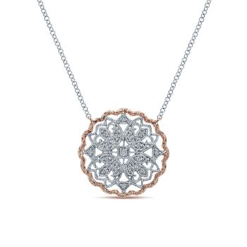 0.12 ct - Necklace
 14k White/pink Gold Diamond Fashion /NK4759T45JJ-IGCD