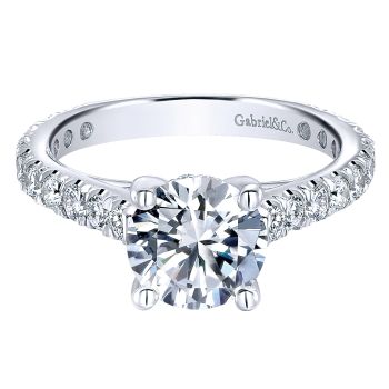 0.86 ct - Diamond Engagement Ring Set in 14k White Gold Straight Setting /ER12296R6W44JJ-IGCD