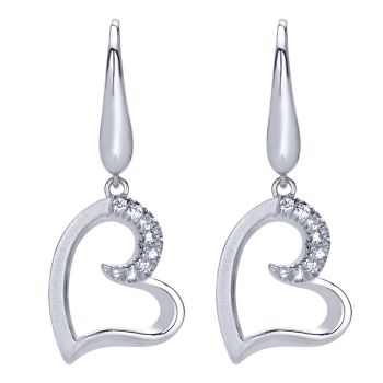 925 Silver White Sapphire Drop Earrings EG11849SVJWS