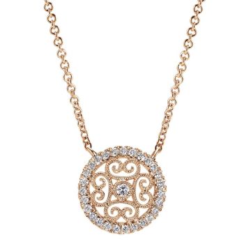 0.18 ct Round Cut Diamond Fashion Necklace set in 14K Rose Gold NK4089K45JJ
