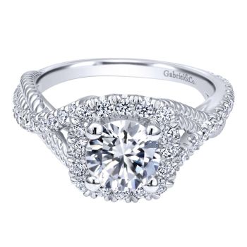 14K White Gold 0.55 ct Diamond Criss Cross Engagement Ring Setting ER10060W44JJ