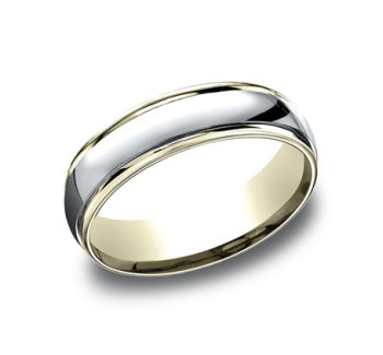 4mm Comfort fit High Polish Ed Carved Design Wedding Band In 18K Two Tone PTECF254008-IBMD