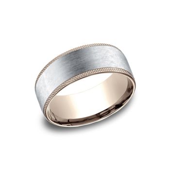 8mm Comfort fit Wedding Band In 14K Two Tone CF26874914K-IBMD