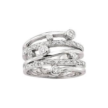 0.35 ct F-G SI Diamond Fashion Ladie's Ring In 14K White Gold LR4005W44JJ