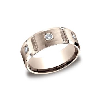 0.48 ct 8mm Comfort-fit Burnish Set 6-Stone Diamond Eternity Ring In 18K Rose Gold CF52815914KR-IBMD