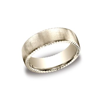 4.5mm Comfort fit Satin Finished Carved Design Wedding Band In 14K Yellow Gold CF71452514KY-IBMD