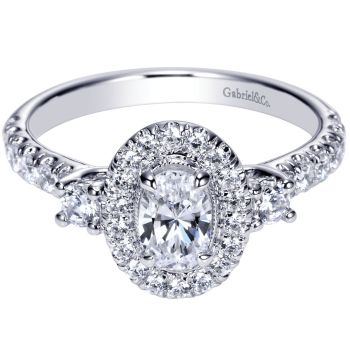 14K White Gold 0.54 ct Diamond Criss Cross Engagement Ring Setting ER9005W44JJ