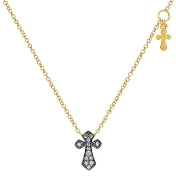 0.05 ct Diamond Cross Necklace Set in 14KT Yellow Gold NK4519Y45JJ