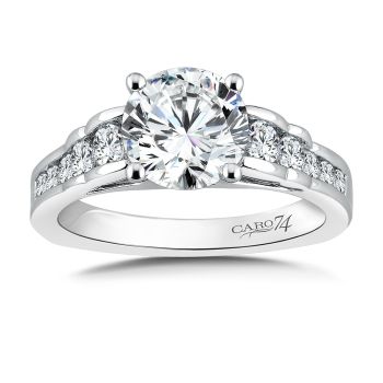 Diamond Engagement Ring Mounting in 14K White Gold with Platinum Head (.64 ct. tw.) /CR736W