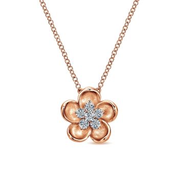 0.21 ct - Necklace
 14k Pink Gold Diamond Fashion /NK4873K45JJ-IGCD