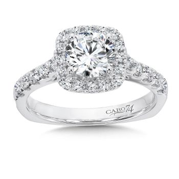 Classic Elegance Collection Halo Engagement Ring in 14K White Gold (0.47ct. tw.) /CR416W