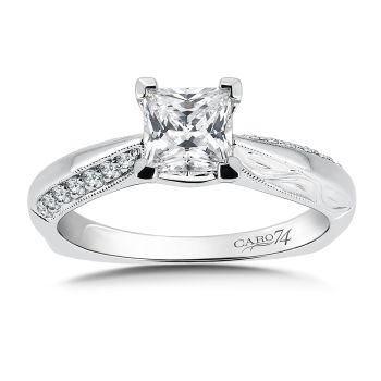 Diamond Engagement Ring Mounting in 14K White Gold with Platinum Head (.19 ct. tw.) /CR767W