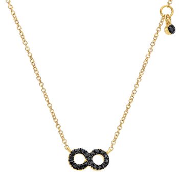 0.12 ct - Necklace
 14k Yellow Gold Black Diamond Fashion /NK4533Y4JBD-IGCD