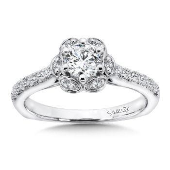 Halo Engagement Ring in 14K White Gold with Platinum Head (0.25ct. tw.) /CR552W