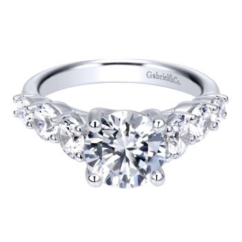 14K White Gold 1.50 ct Diamond Criss Cross Engagement Ring Setting ER11754R10W44JJ