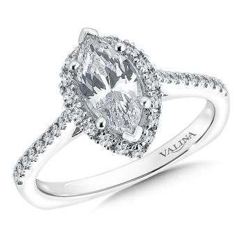 R9544W - Marquise shape halo mounting (0.30 ct. tw.)