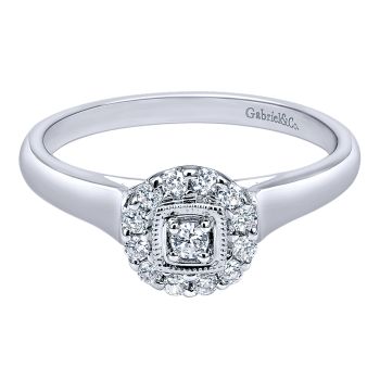 0.19 ct Pre-Set Engagement Ring
 14k White Gold Diamond Halo /ER910772W44JJ.CSD4-IGCD