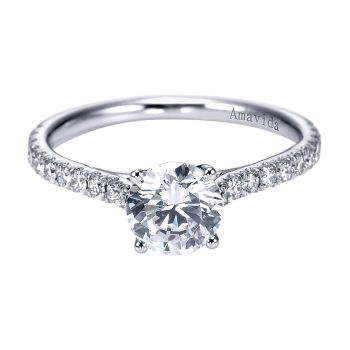 0.30 ct - Straight Setting Diamond Engagement Ring Set in 18k White Gold /ER7005W83JJ-IGCD