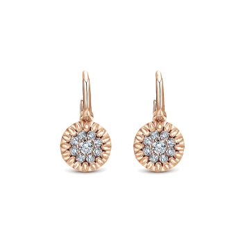 0.37 ct - Earrings
 14k Pink Gold Diamond Drop /EG12291K45JJ-IGCD