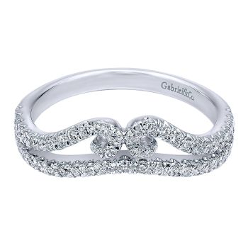 0.44 ct - Curved Diamond Band Set in 14K White Gold /AN11004W44JJ-IGCD