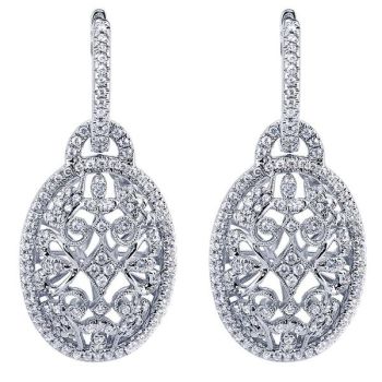 18k White Gold Diamond Drop Earrings 0.94 ct EG10189W84JJ