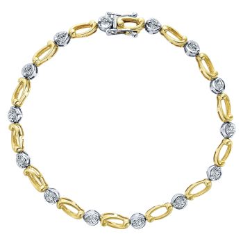 1.01 ct - Diamond Tennis Bracelet Set in 14k Two Tone Gold /TB2529M45JJ-IGCD